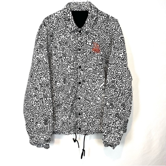 Puma X Mr Doodle Reversible Jacket Size XXL Streetwear Black White - Picture 4 of 14